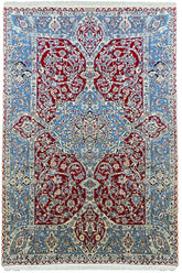 #1988 Red Persian Nain Shish La wool partly silk on cotton base